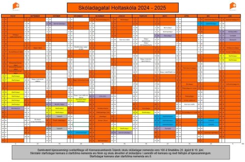 Skóladagatal fyrir skólaárið 2024-2025