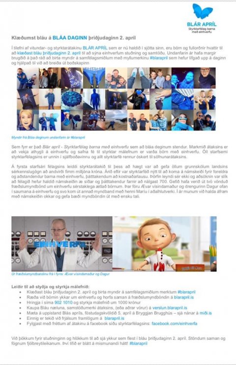 Blái dagurinn á morgun