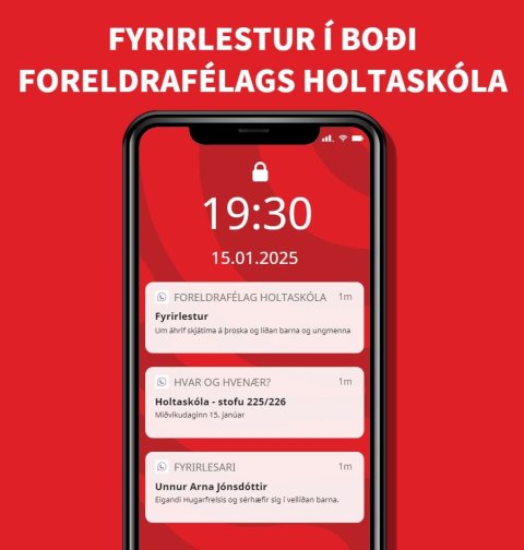 Fyrirlestur um áhrif skjátíma á þroska og líðan barna og ungmenna